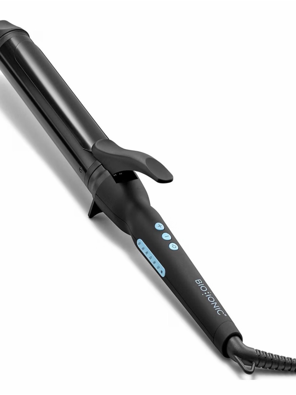 Bio Ionic Black Curling Iron with Blue Controls
